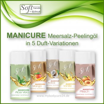 MANICURE | Meersalz-Hand-Peelingöl, 5 Duft-Variationen