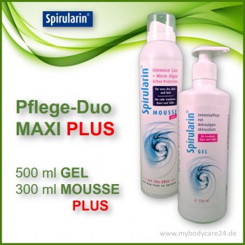 Spirularin®-MAXI-Hautpflege-Duo: 500 ml GEL mit 300 ml MOUSSE PLUS