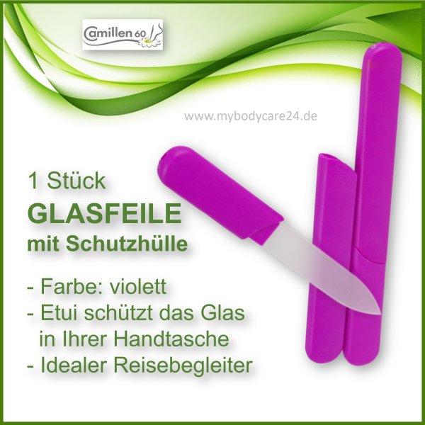 Glasnagelfeile mit Schutz-Etui, 3 frische Farben