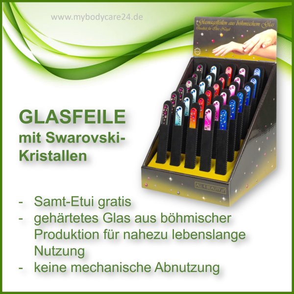 Glasnagelfeilen mit Swarovski-Kristallen