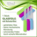 Glasnagelfeile mit Schutz-Etui, 3 frische Farben